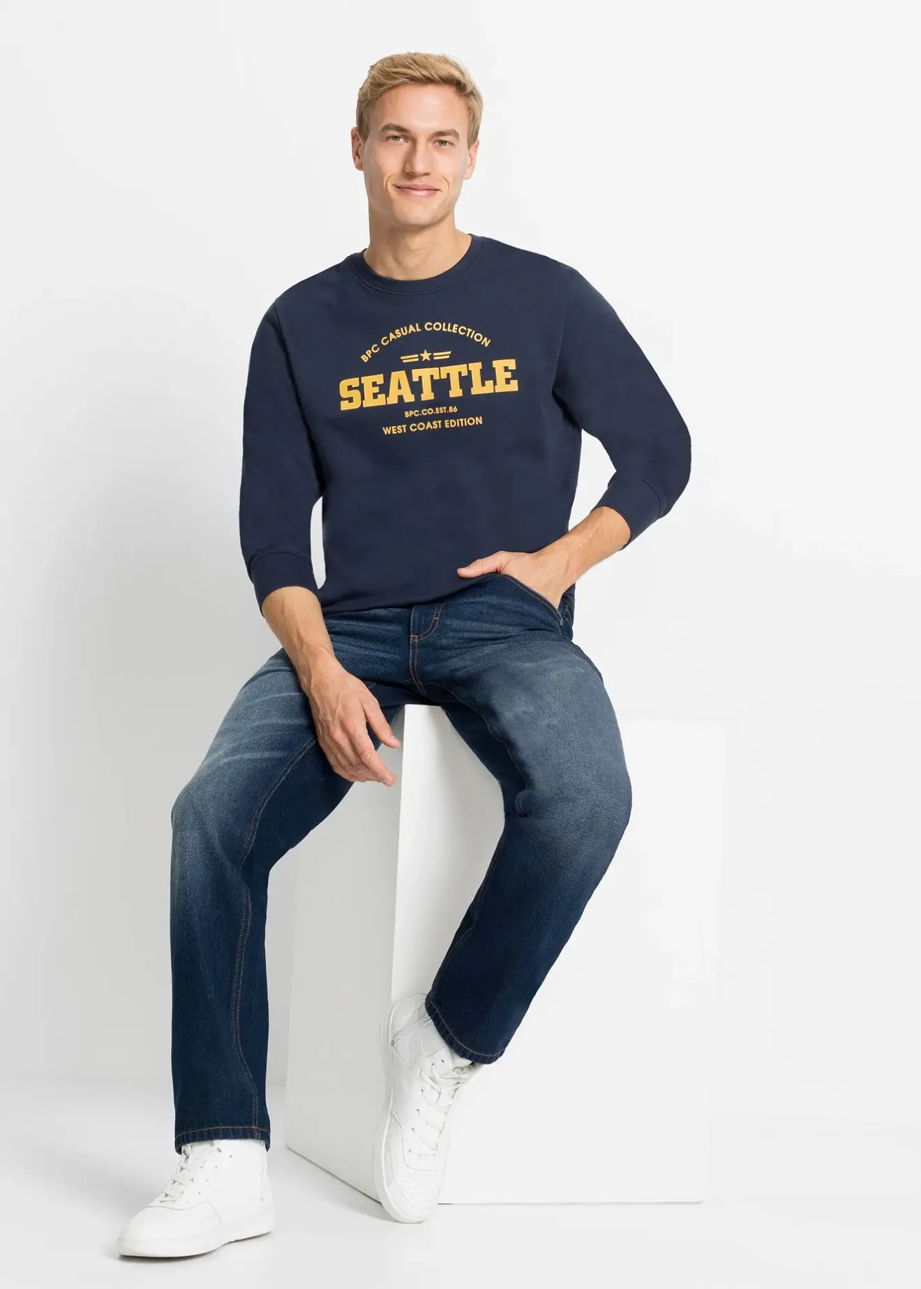 bonprix Lot de 2 sweats 100% coton|Homme Sweats