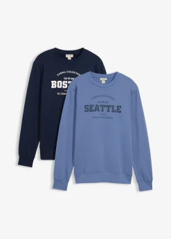 Homme bonprix Sweats|Lot de 2 sweats 100% coton