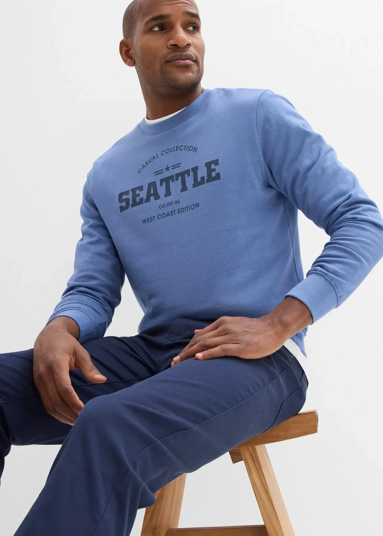 Homme bonprix Sweats|Lot de 2 sweats 100% coton