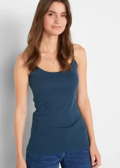 Femme bonprix Tricots De Peau|Basiques|Lot de 3 tops à bretelles spaghetti 100% coton