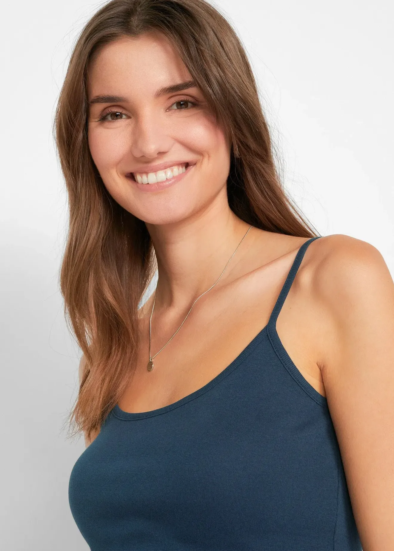 Femme bonprix Tricots De Peau|Basiques|Lot de 3 tops à bretelles spaghetti 100% coton