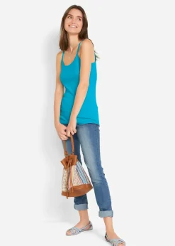 Femme bonprix Tricots De Peau|Basiques|Lot de 3 tops à bretelles spaghetti 100% coton