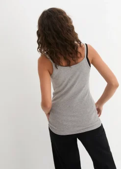 Femme bonprix Tricots De Peau|Basiques|Lot de 3 tops à bretelles spaghetti 100% coton
