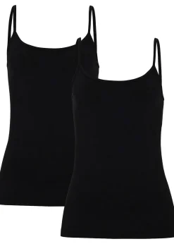 Femme bonprix Tricots De Peau|Basiques|Lot de 2 tops à fines bretelles 100% coton
