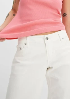 bonprix Lot de 2 tops côtelés 100% coton|Femme Basiques|T-Shirts & Tops