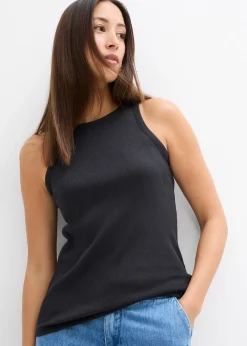 bonprix Lot de 2 tops côtelés 100% coton|Femme Tricots De Peau|Basiques