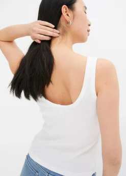 Femme bonprix T-Shirts & Tops|Lot de 2 tops côtelés 100% coton