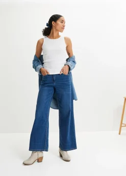 bonprix Lot de 2 tops côtelés 100% coton|Femme Basiques|T-Shirts & Tops