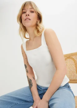 Femme bonprix Tricots De Peau|Basiques|Lot de 2 tops en coton côtelé