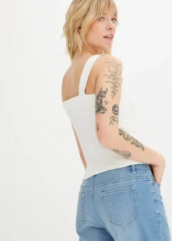 Femme bonprix Tricots De Peau|Basiques|Lot de 2 tops en coton côtelé