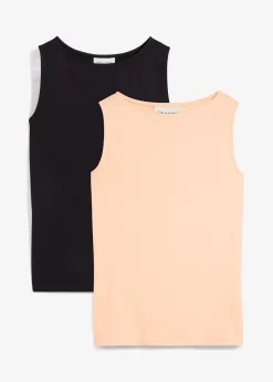 Femme bonprix Basiques|T-Shirts & Tops|Lot de 2 tops en viscose douce