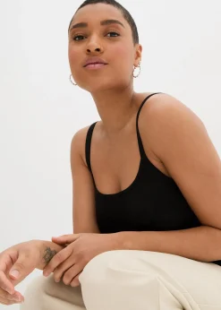 Femme bonprix Tricots De Peau|Basiques|Lot de 2 tops longs coton bretelles spaghetti