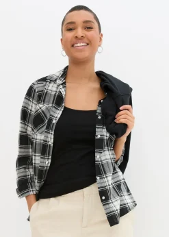 Femme bonprix Tricots De Peau|Basiques|Lot de 2 tops longs coton bretelles spaghetti