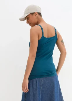 Femme bonprix Tricots De Peau|Basiques|Lot de 2 tops longs coton bretelles spaghetti