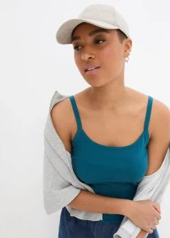 Femme bonprix Tricots De Peau|Basiques|Lot de 2 tops longs coton bretelles spaghetti