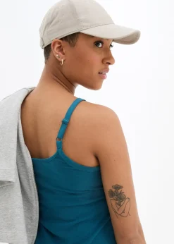 Femme bonprix Tricots De Peau|Basiques|Lot de 2 tops longs coton bretelles spaghetti