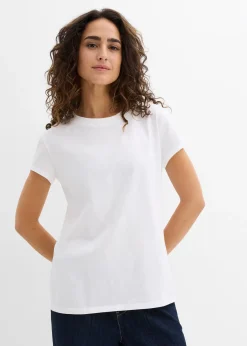 bonprix Lot de 2 T-shirts 100% coton|Femme Basiques|T-Shirts & Tops