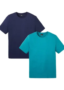 bonprix Lot de 2 T-shirts 100% coton|Homme Vêtements De Sport|T-Shirts & Polos