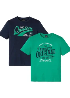 bonprix Lot de 2 T-shirts 100% coton|Homme T-Shirts & Polos