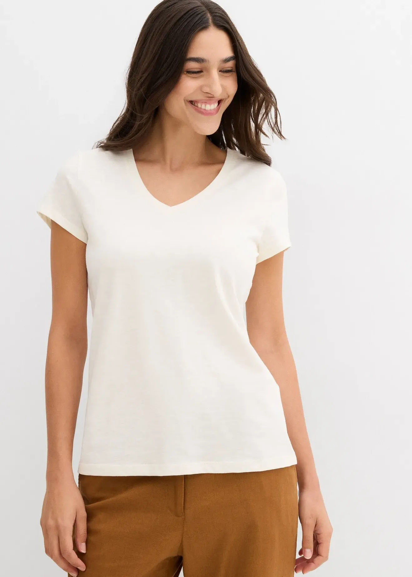 Femme bonprix Basiques|T-Shirts & Tops|Lot de 2 T-shirts 100% coton