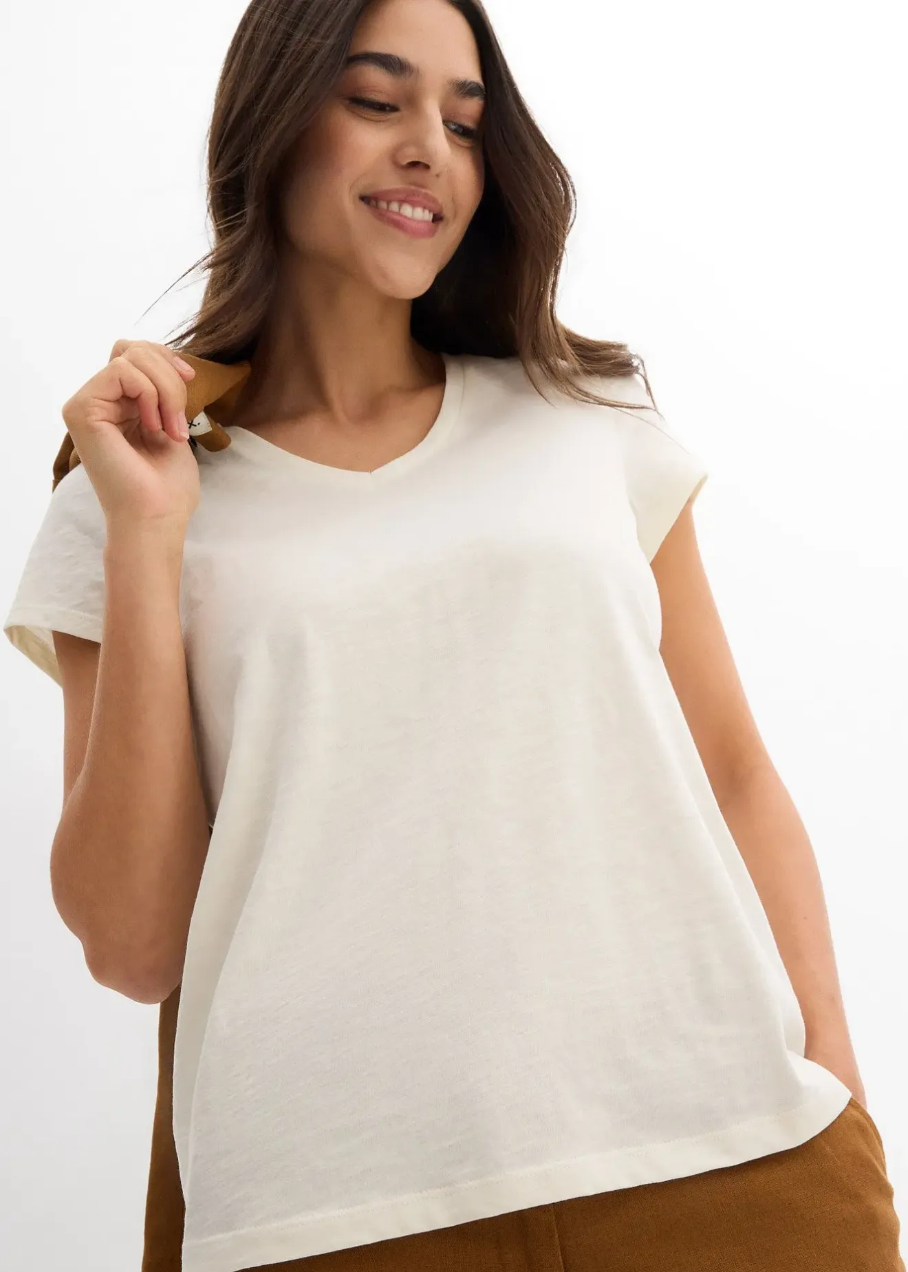 Femme bonprix Basiques|T-Shirts & Tops|Lot de 2 T-shirts 100% coton