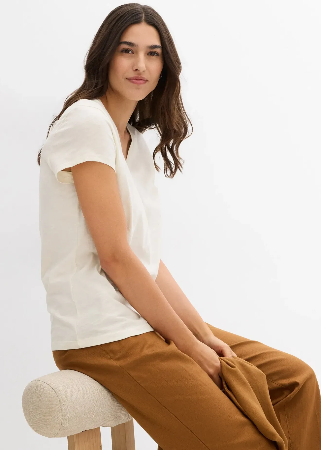 Femme bonprix Basiques|T-Shirts & Tops|Lot de 2 T-shirts 100% coton