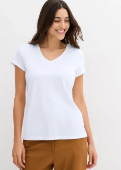 Femme bonprix Basiques|T-Shirts & Tops|Lot de 2 T-shirts 100% coton