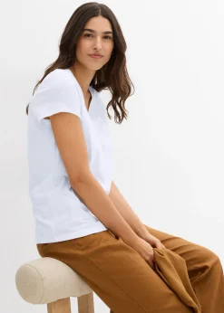 Femme bonprix Basiques|T-Shirts & Tops|Lot de 2 T-shirts 100% coton