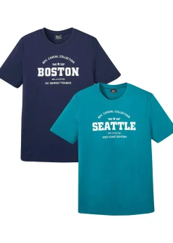 Homme bonprix T-Shirts & Polos|Lot de 2 T-shirts 100% coton