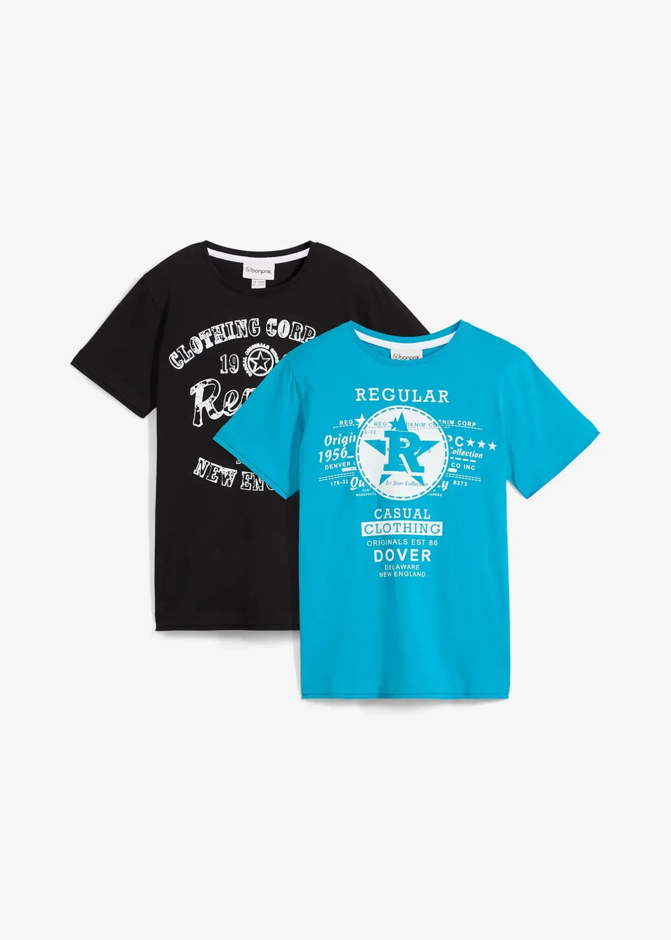 bonprix Lot de 2 T-shirts 100% coton|Enfant Vêtements Enfant|Garçons 9-16 Ans·Lots De 2 Articles Et Plus