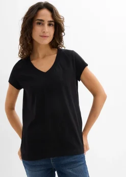 bonprix Lot de 2 T-shirts 100% coton|Femme Basiques|T-Shirts & Tops