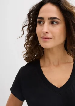 bonprix Lot de 2 T-shirts 100% coton|Femme Basiques|T-Shirts & Tops