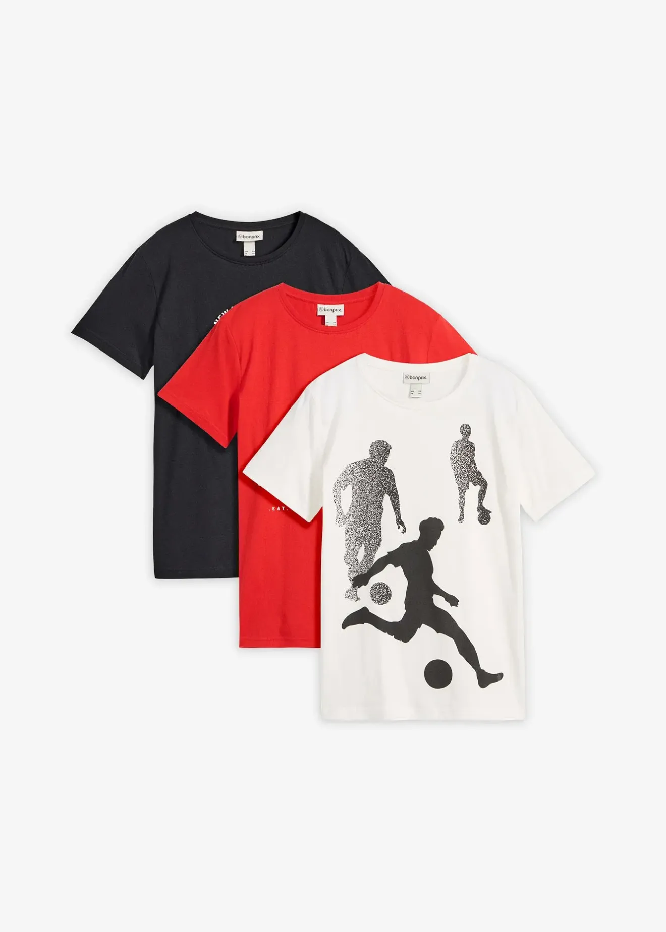 bonprix Lot de 3 T-shirts 100% coton|Enfant Vêtements Enfant|Garçons 9-16 Ans·Lots De 2 Articles Et Plus