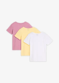 bonprix Lot de 3 T-shirts 100% coton|Enfant Vêtements Enfant|Filles 9-16 Ans·Lot De 2 Articles Et Plus