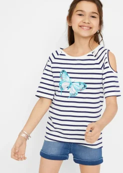 bonprix Lot de 2 T-shirts avec épaules découpées|Enfant Vêtements Enfant|Filles 9-16 Ans·Lot De 2 Articles Et Plus