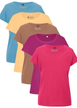 Femme bonprix Basiques|T-Shirts & Tops|Lot de 5 T-shirts col rond