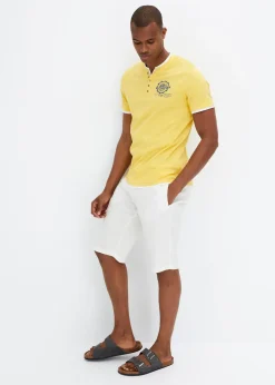 bonprix Lot de 2 t-shirts col tunisien 100 % coton|Homme T-Shirts & Polos