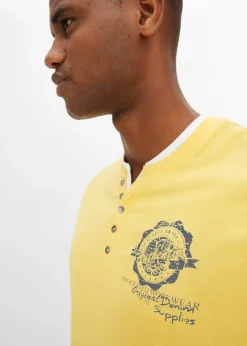 bonprix Lot de 2 t-shirts col tunisien 100 % coton|Homme T-Shirts & Polos