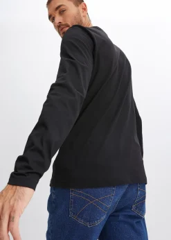 bonprix Lot de 2 T-shirts col tunisien 100% coton|Homme T-Shirts & Polos