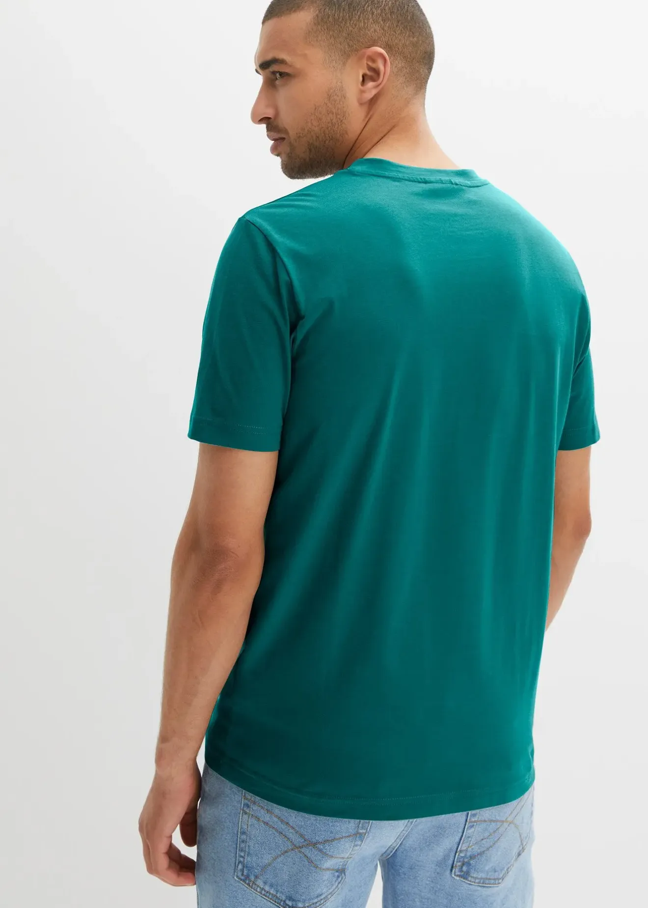 bonprix Lot de 2 T-shirts col tunisien 100 % coton|Homme T-Shirts & Polos