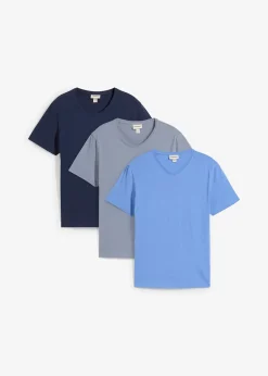 bonprix Lot de 3 T-shirts col V|Homme T-Shirts & Polos