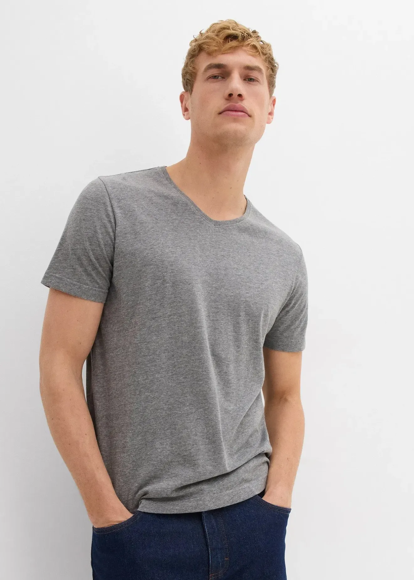 bonprix Lot de 3 T-shirts col V|Homme T-Shirts & Polos