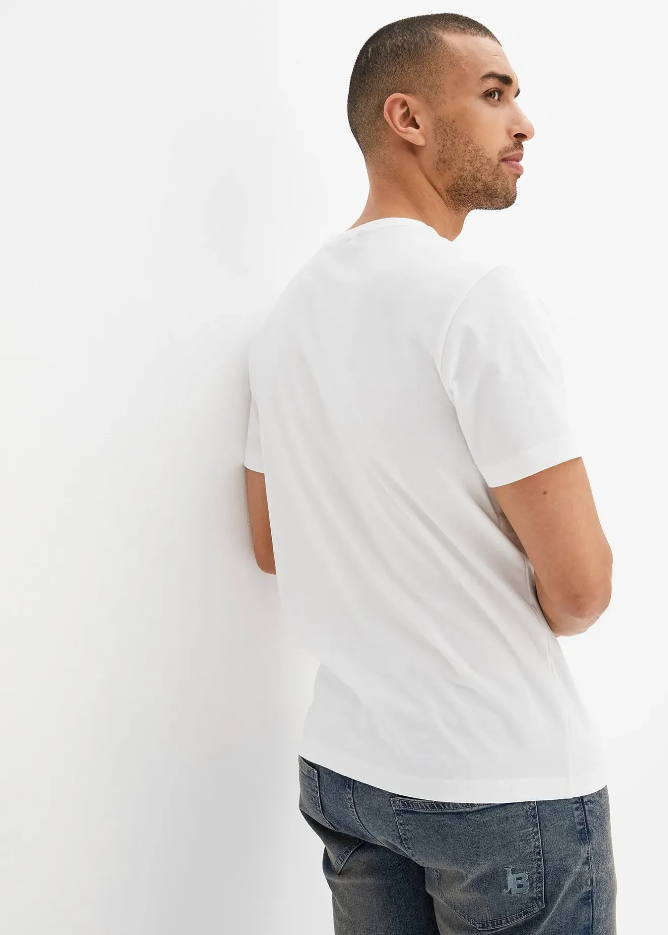 bonprix Lot de 3 T-shirts col V|Homme T-Shirts & Polos