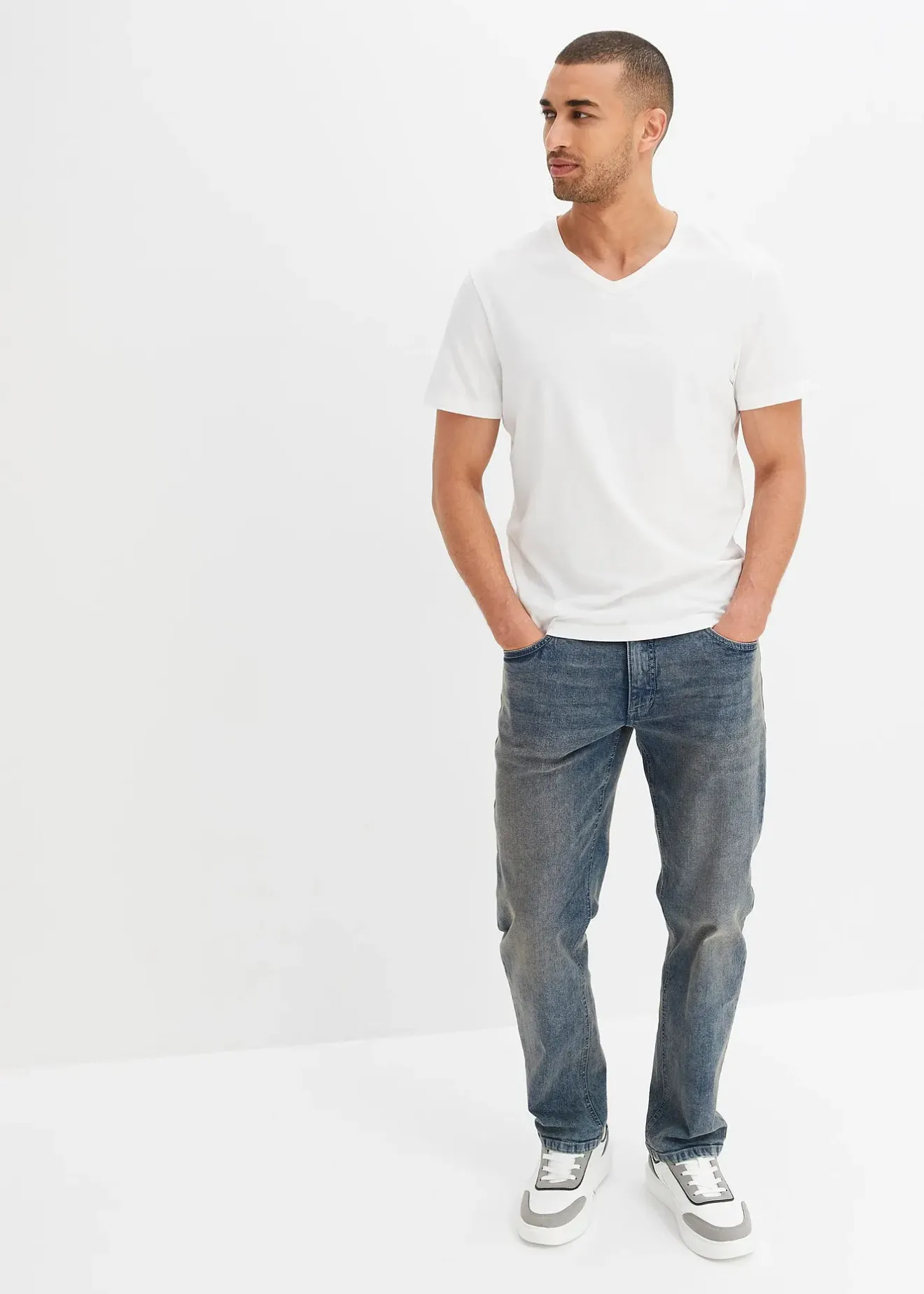 bonprix Lot de 3 T-shirts col V|Homme T-Shirts & Polos