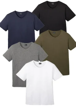 bonprix Lot de 5 T-shirts col V|Homme T-Shirts & Polos