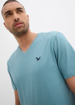 bonprix Lot de 2 T-shirts col V 100% coton|Homme T-Shirts & Polos