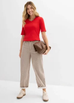 Femme bonprix Basiques|T-Shirts & Tops|Lot de 2 T-shirts côtelés