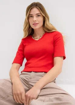 Femme bonprix Basiques|T-Shirts & Tops|Lot de 2 T-shirts côtelés