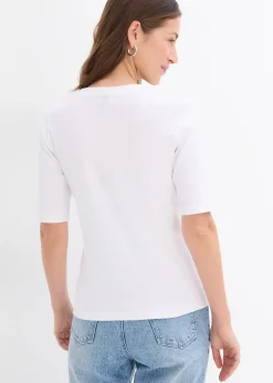 bonprix Lot de 2 T-shirts côtelés|Femme Basiques|T-Shirts & Tops