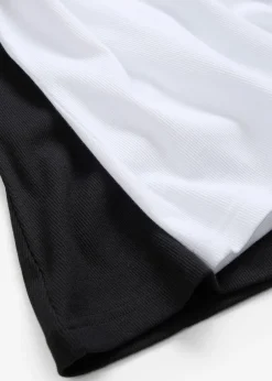 bonprix Lot de 2 T-shirts côtelés|Femme Basiques|T-Shirts & Tops